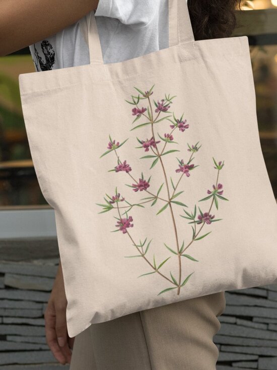 Outfit Bits Handbags - Heath Mirbelia Vintage Floral Print Graphic Canvas Tote Bag